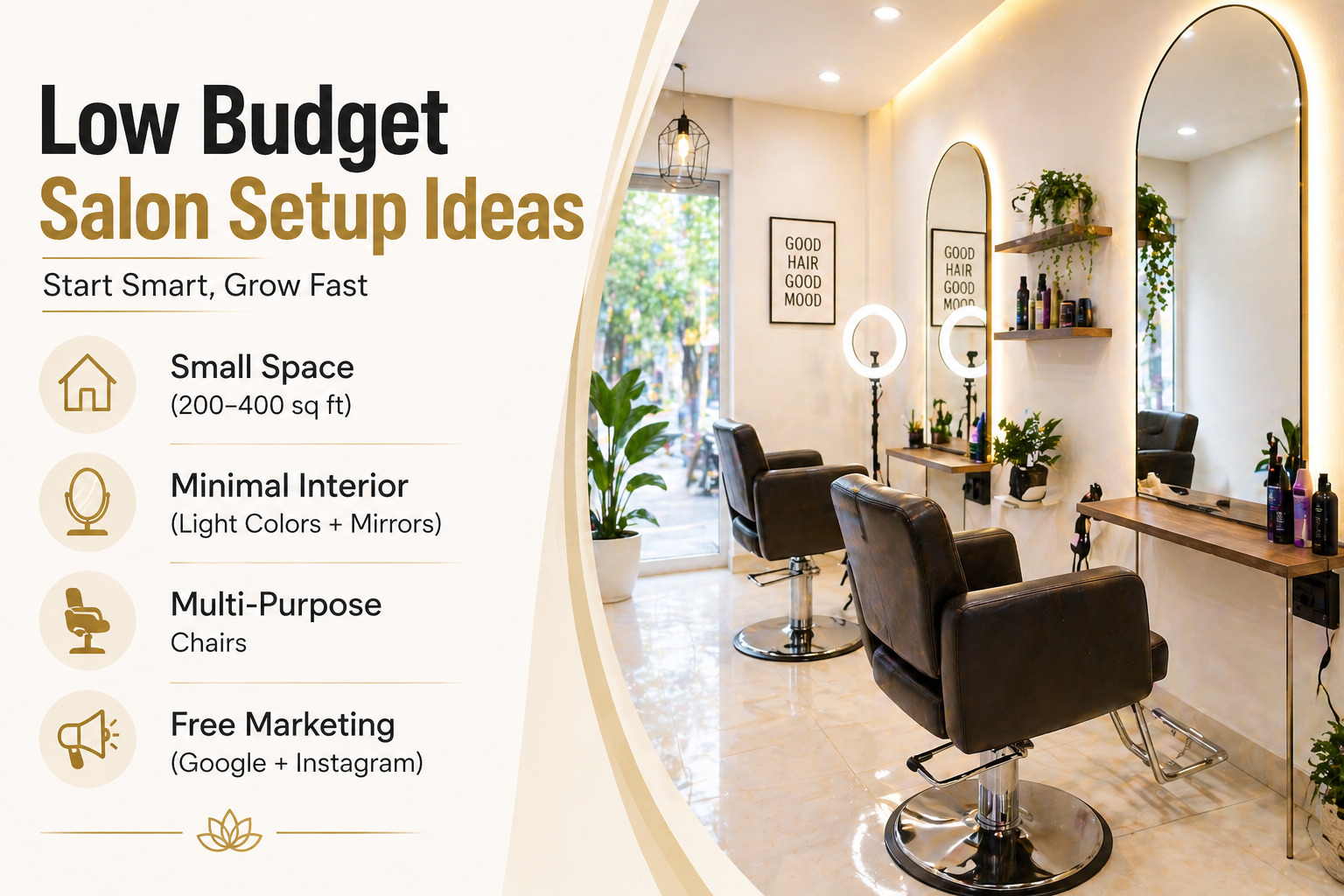 Small Salon Setup Ideas with Low Budget in India